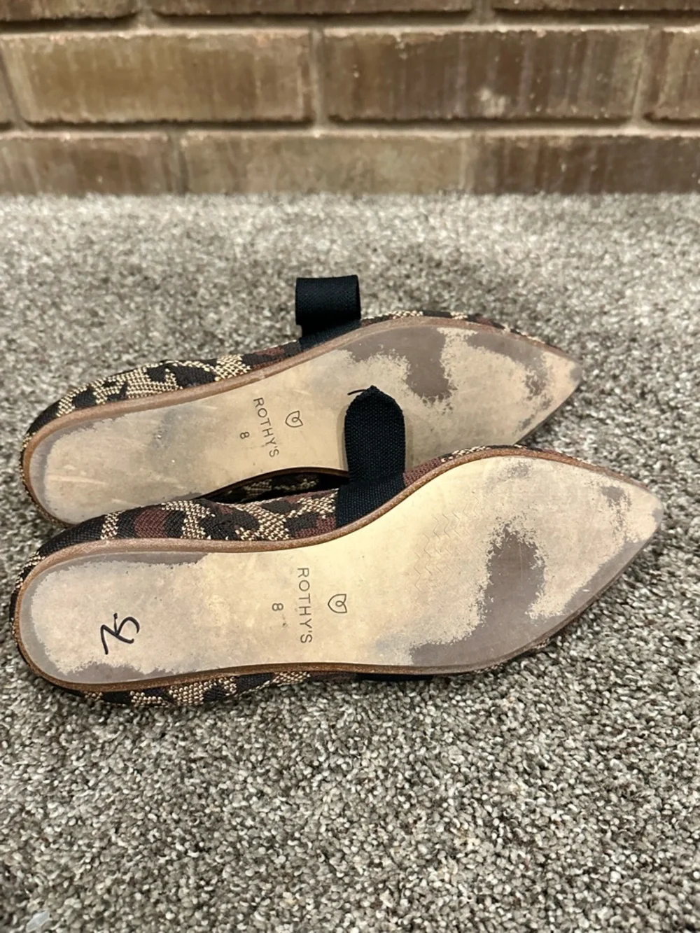 Rothy's The Point Leopard Print Bow Flats Size 8 • Chic Classic Preppy Coquette